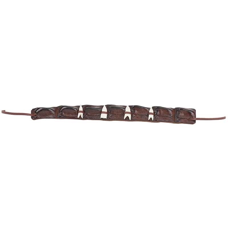 Crocodile Leather Wristband with Teeth