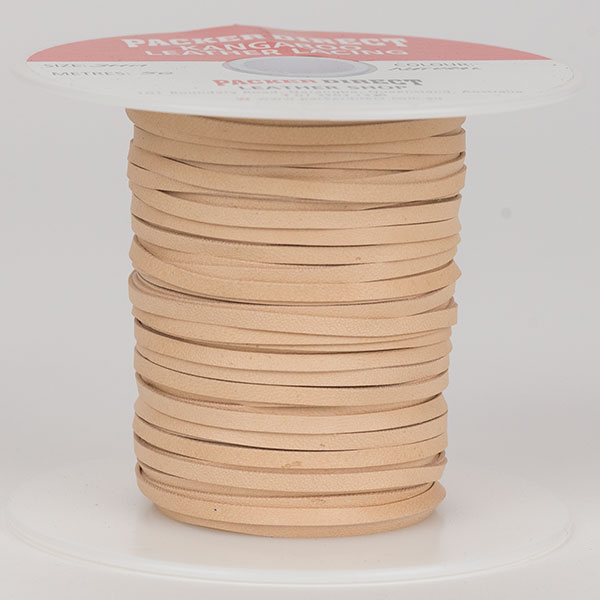 3 mm Machine Cut Lace, 50 m roll, Tan