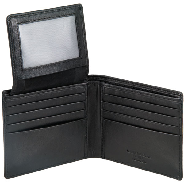 Eight Pocket Wallet by Ador with ID Flap, Black