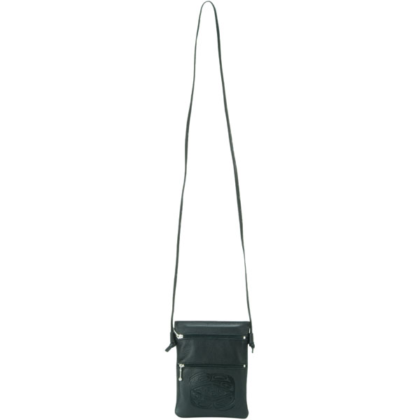 The non-adjustable leather strap is 49 inches long.