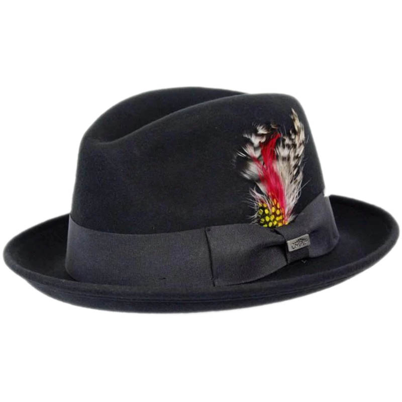 Detroit Wool Felt Fedora, Black