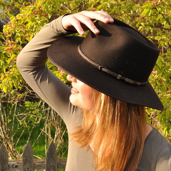 Dark Brown Cattleman Hat by Akubra, worn by Elena from Germany