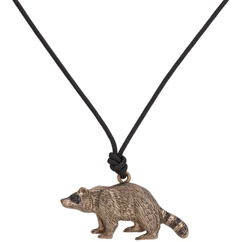 Raccoon Pendant, Bronze