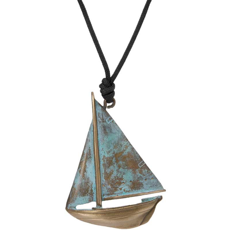 Buzzard's Bay Sailboat Pendant, Bronze