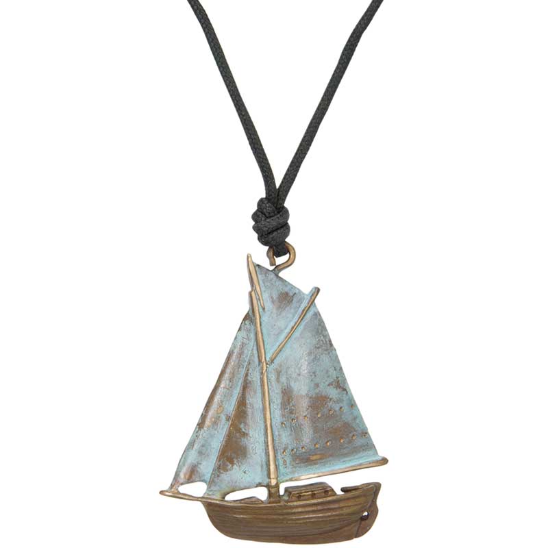 Franken Cutter Sailboat Pendant, Bronze