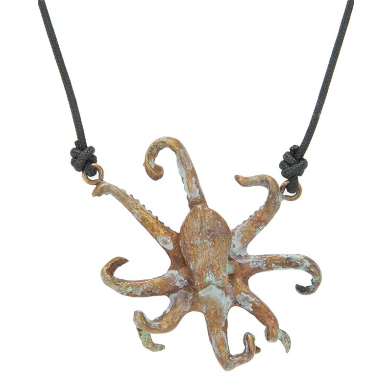 Octopus Pendant, Bronze