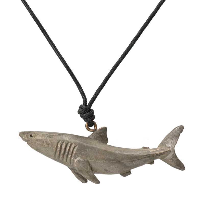 Great White Shark Pendant, Bronze