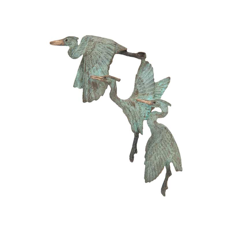 Small 3 Herons Pin, Bronze