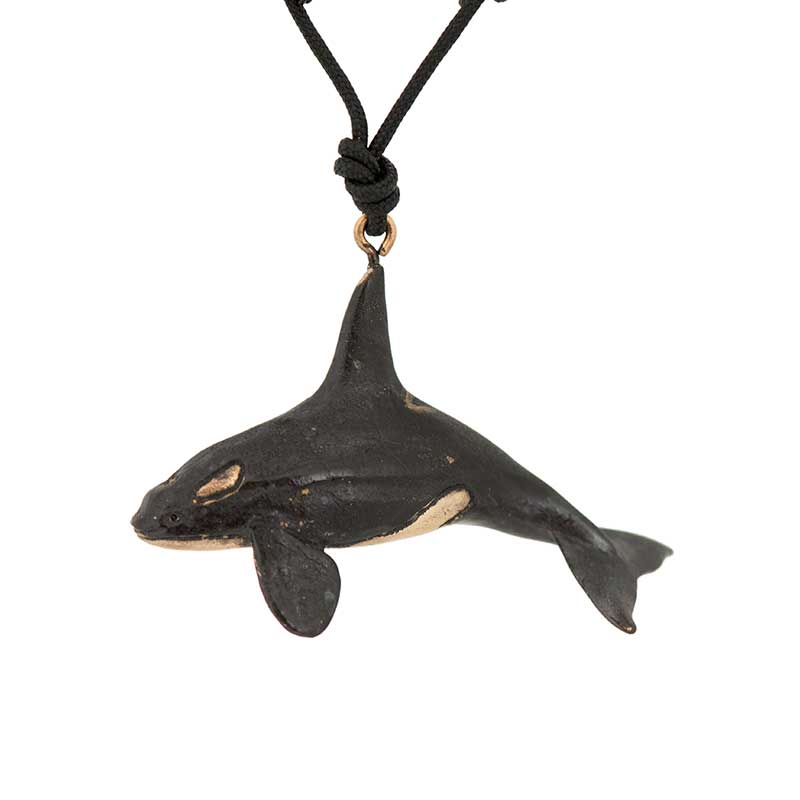Male Orca Pendant, Bronze