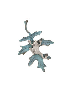 Oak Leaf with Silver Frog Pin
