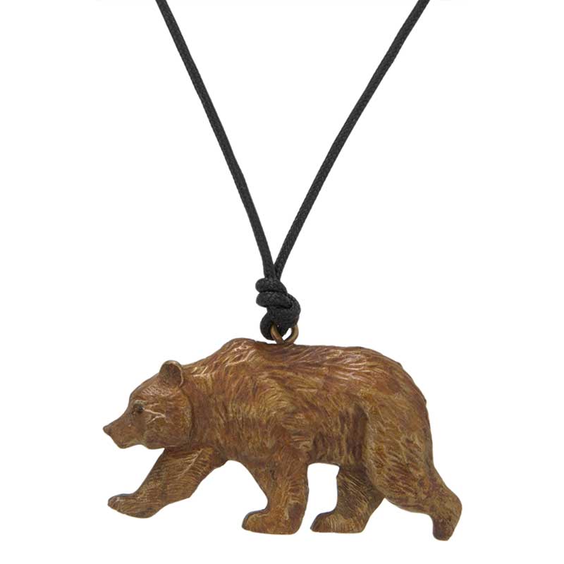 Grizzly Bear Pendant, Bronze
