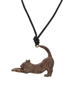 Stretching Cat Pendant