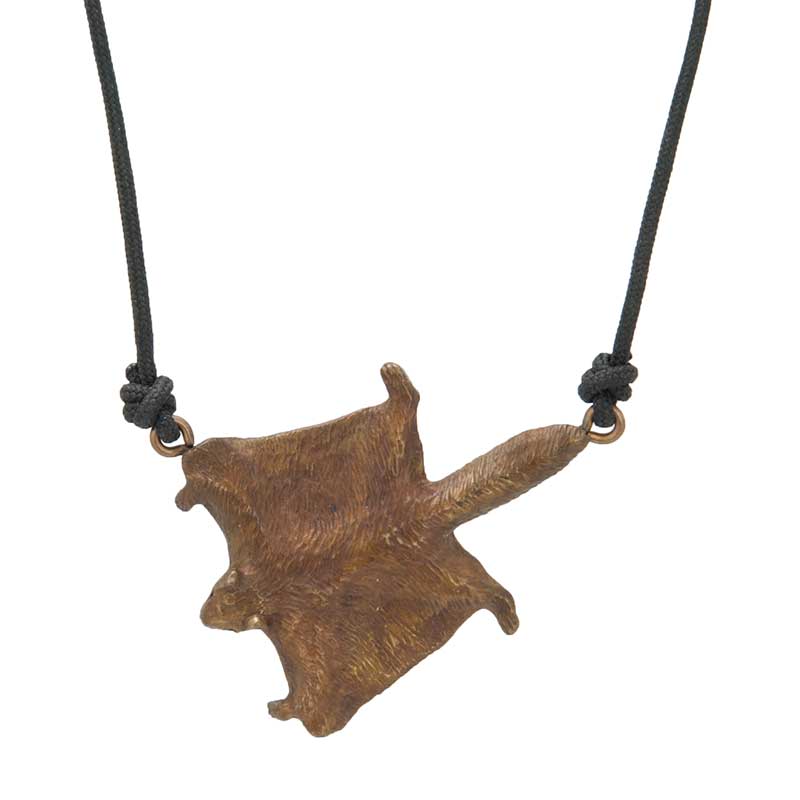 Flying Squirrel Pendant, Bronze