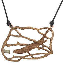 Otter Chasing Trout  Pendant