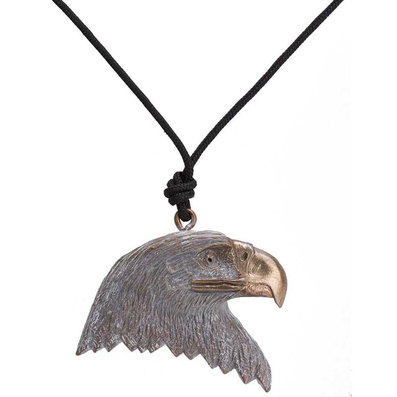 Bald Eagle Head Pendant, Bronze