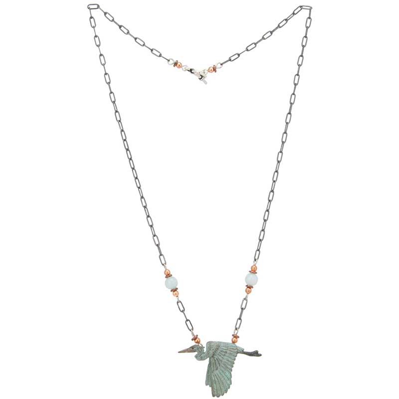 Heron Necklace by Cavin Richie, Bronze