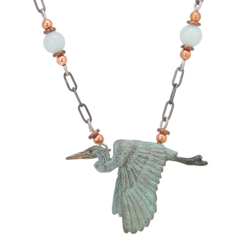 Heron Necklace by Cavin Richie, Bronze