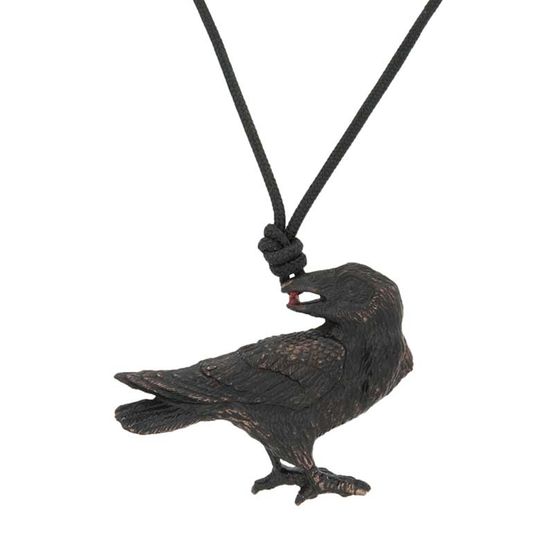 Raven Pendant, Bronze