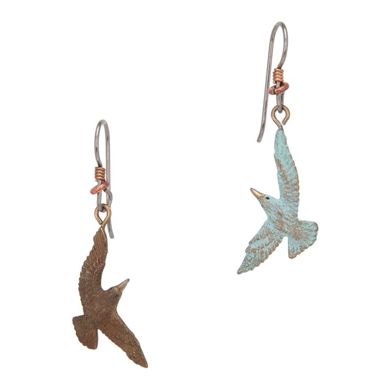 Tern Earrings, Bronze