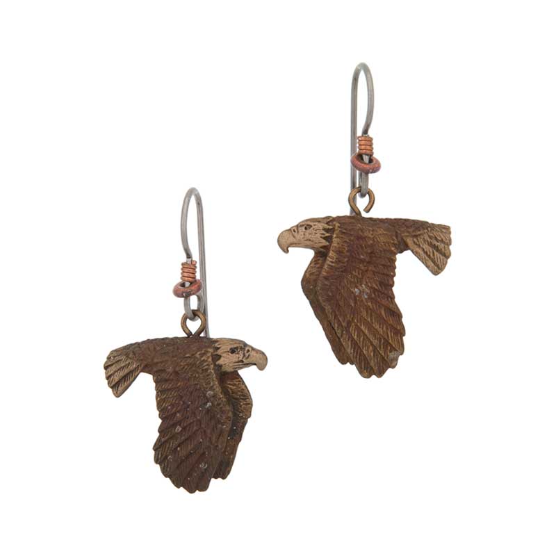 Flying Eagle Earrings, Bronze
