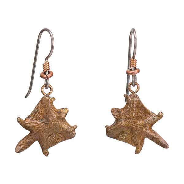 Flying Squirrel Earrings, Bronze