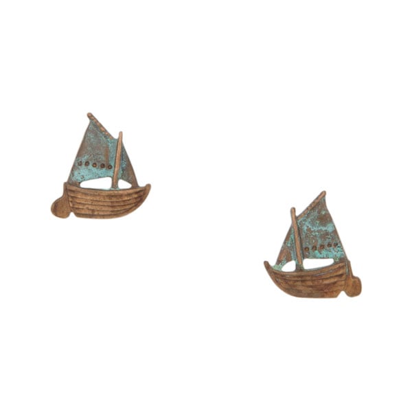 Gaff Rigged Sailboat Earrings, Post