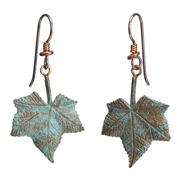 Thimbleberry Earrings, Bronze