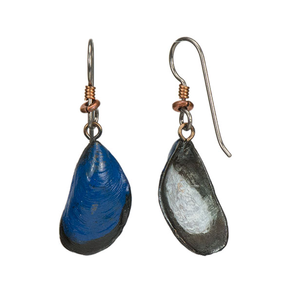 Penn Cove Mussel Earrings, Bronze