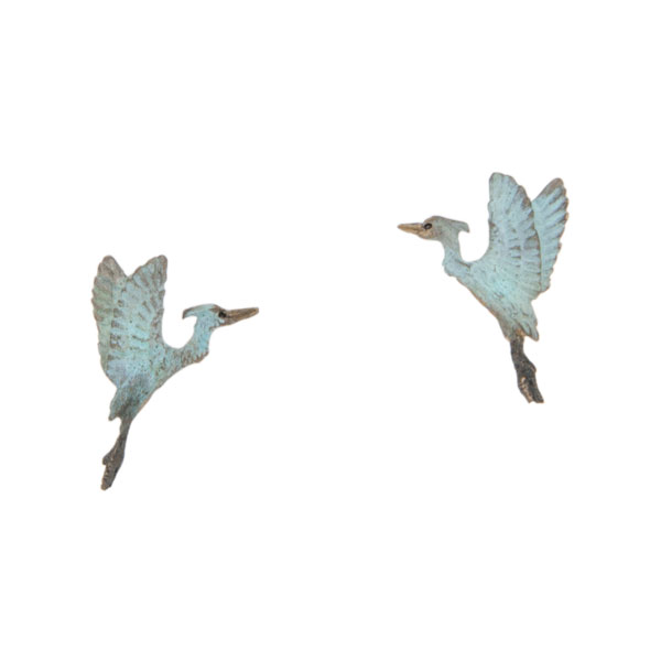Heron Rising Earrings, Post