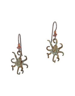 Octopus Earrings, Fishhook