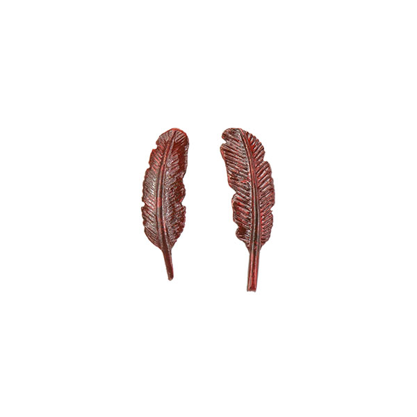 Cardinal Feather Earrings, Post