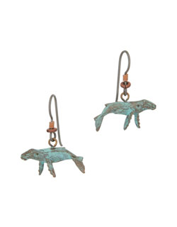 Humpback Whale Earrings, Fishhook