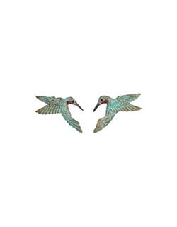 Hummingbird Heart Earrings, Post