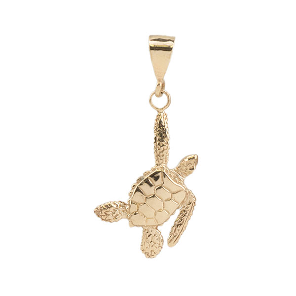 Sea Turtle Necklet, Left, 14 kt. Gold