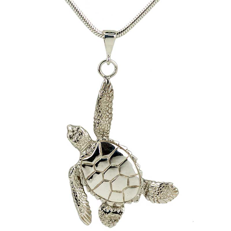 Sea Turtle Pendant, shown on 2324 Snake Chain