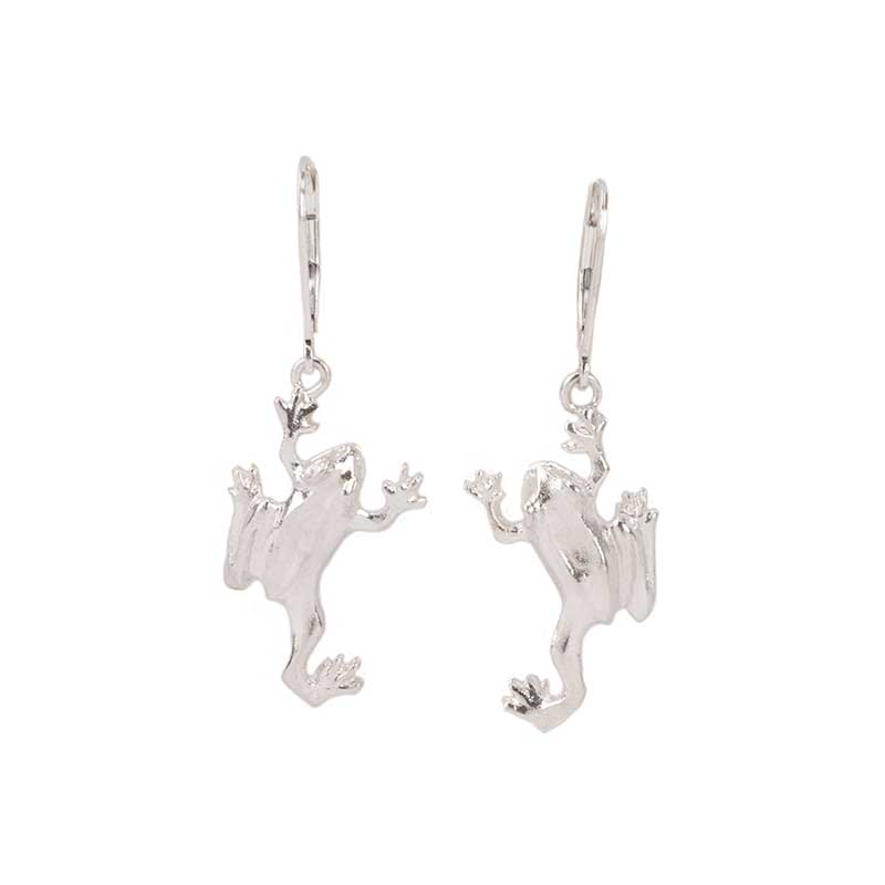 Tree Frog Earrings, Sterling Silver