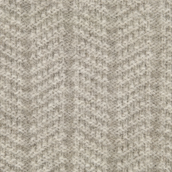 Possum Pullover Vest, Natural : The vest is knitted in a herringbone pattern.