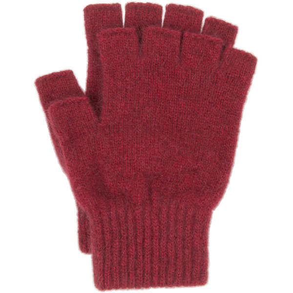 Possum Open Finger Gloves, Red
