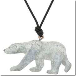 Polar Bear Pendant with Cord