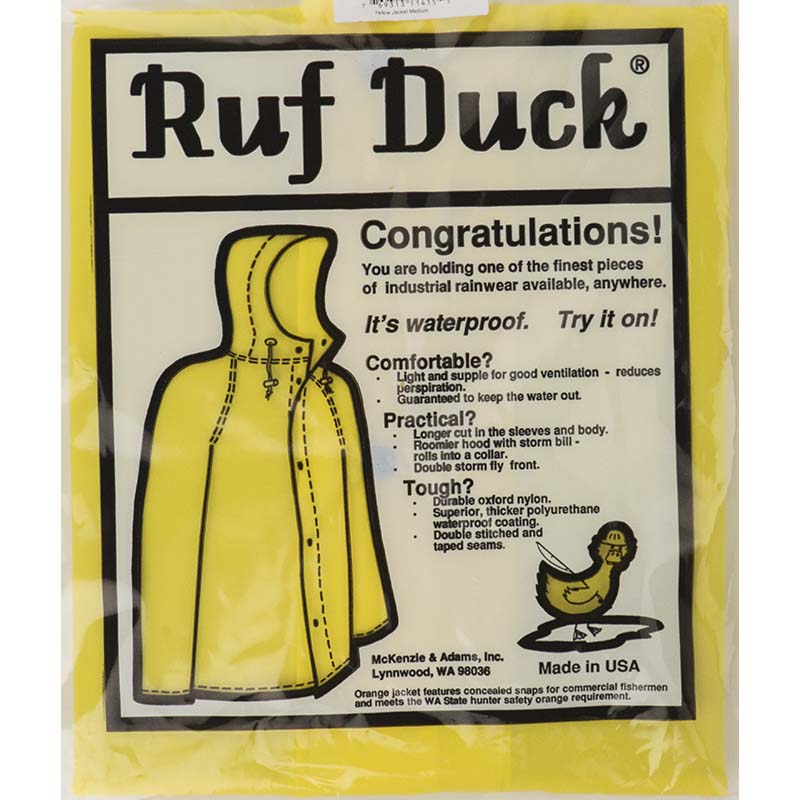 Ruf Duck Hooded Rain Jacket, Yellow
