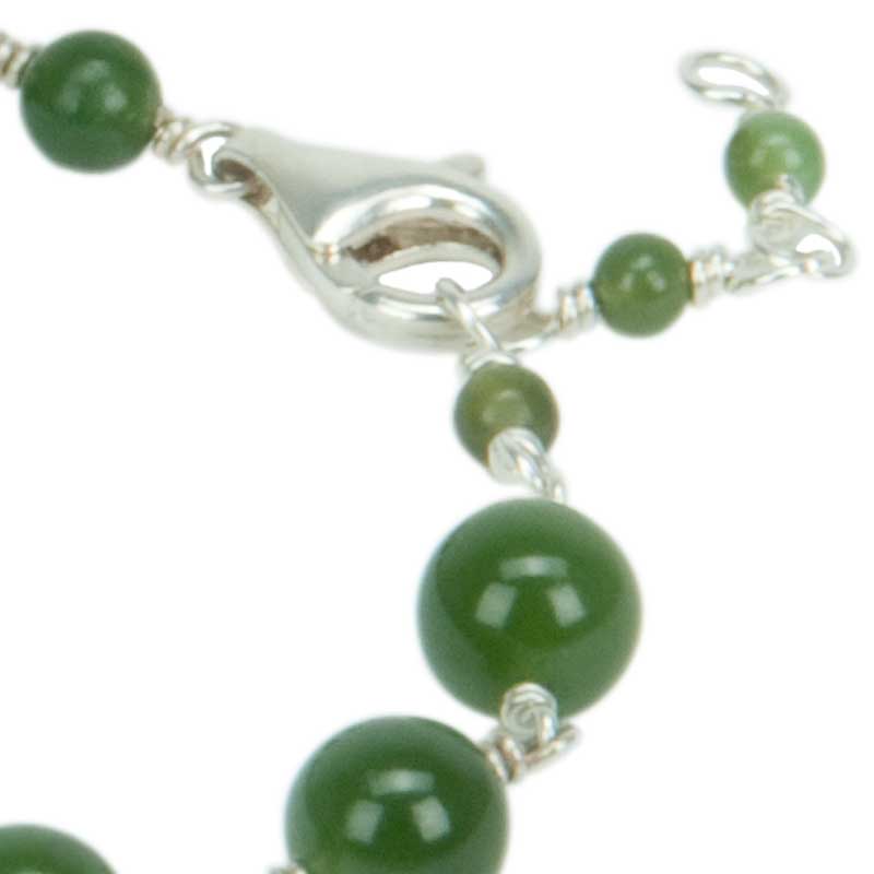 Jade Bracelet by Stathia Annis :  Three rings allow for different length adjustments.
