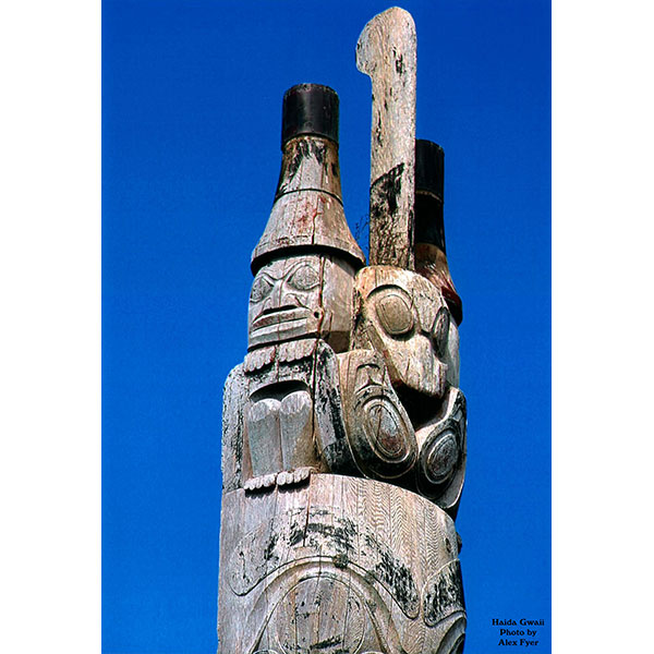 Haida Gwaii Totem Pole Featuring Watchman. Photo by Alex Fyer.