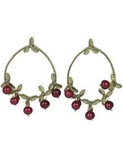 Cranberry Hoop Earrings, Post