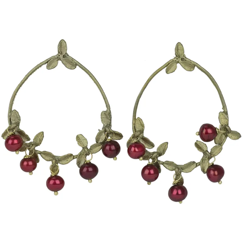 Cranberry Hoop Earrings by Michael Michaud